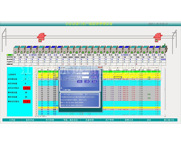 琼海全自动龙门生产线监控管理系统